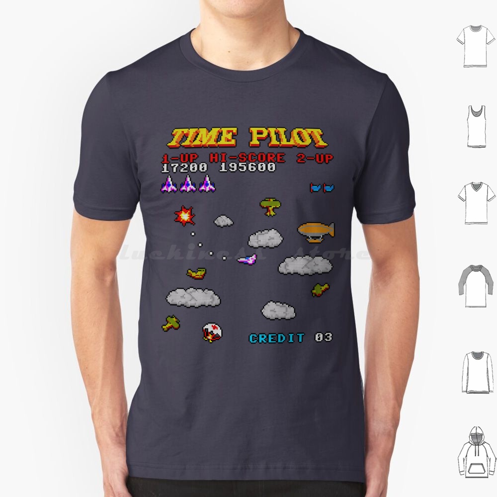 Retro Gaming T Shirt - T-shirt Time Pilot 2 en coton