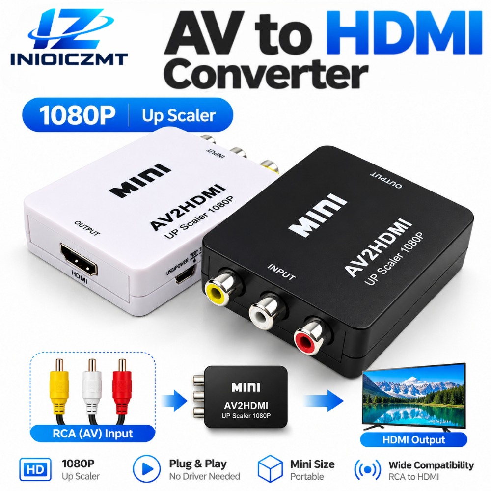 Retro Gaming N64 - Convertisseur RCA AV vers HDMI 1080P,